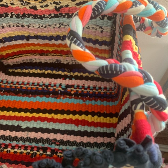 Beautiful Boho Large Rag Rug Storage Basket/Tote - Picture 3 of 10